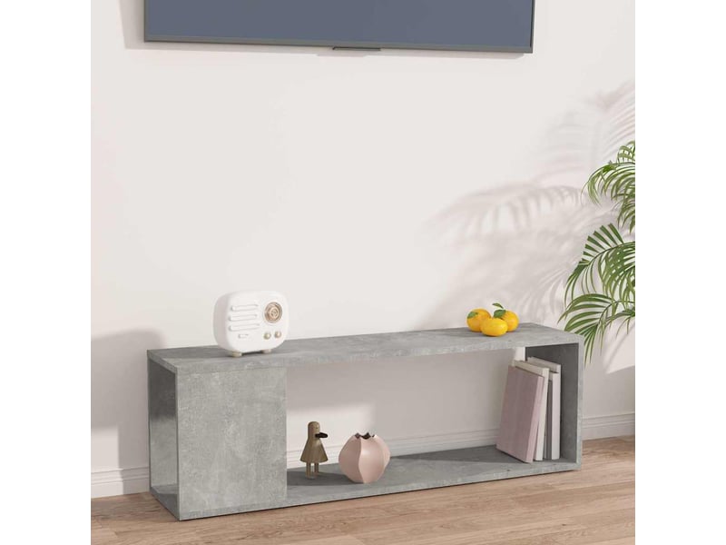  Meuble tv - banc tv - meuble de rangement gris béton 100x24x32 cm bois d'ingénierie  - Conforama B
