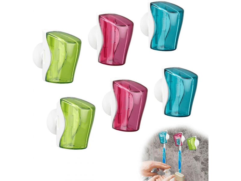  Protege brosse a dent, 6 pièces cache brosse a dent, 3 couleurs boite brosse a dent, conception ventouse, housse brosse dents, pour rangement brosse  - Conforama A