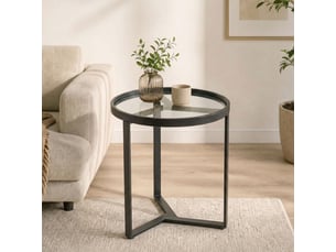 Table basse rond(e) coloris noir LPOSPI - 45 cmx45 cm