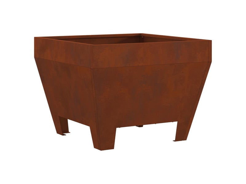 Brasero exterieur, foyer rouillé 50x50x38 cm acier patiné - Conforama A