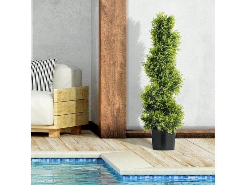  Cyprès artificiel 90 cm en spirale vert  - Conforama C