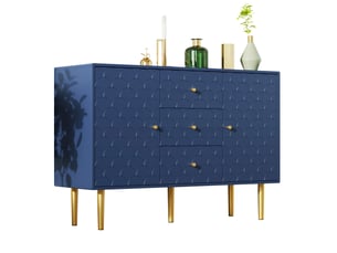 Buffet 2 porte(s)  3 tiroir(s)   - 120 cm coloris bleu 