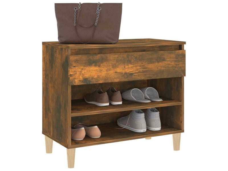  Meuble à chaussure | armoire à chaussures chêne fumé 70x36x60 cm bois d'ingénierie shl9491  - Conforama D