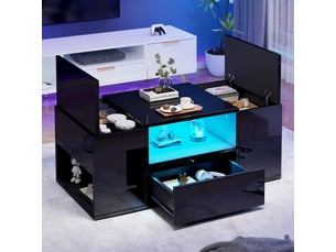 Table basse rectangulaire coloris noir LPOSPI - 50 cmx100 cm