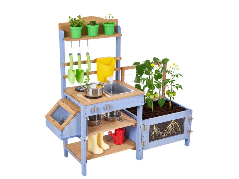  Vevor cuisine à boue patouille extérieur enfant en bois avec boite à observation  - Conforama A