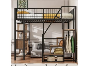 Lit mezzanine 140x200 cm <strong></strong>  <strong></strong> coloris noir