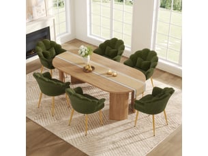 Fauteuil fixe <strong>OKMYHOME</strong> <strong></strong> Tissu bouclette vert vendu Par 6