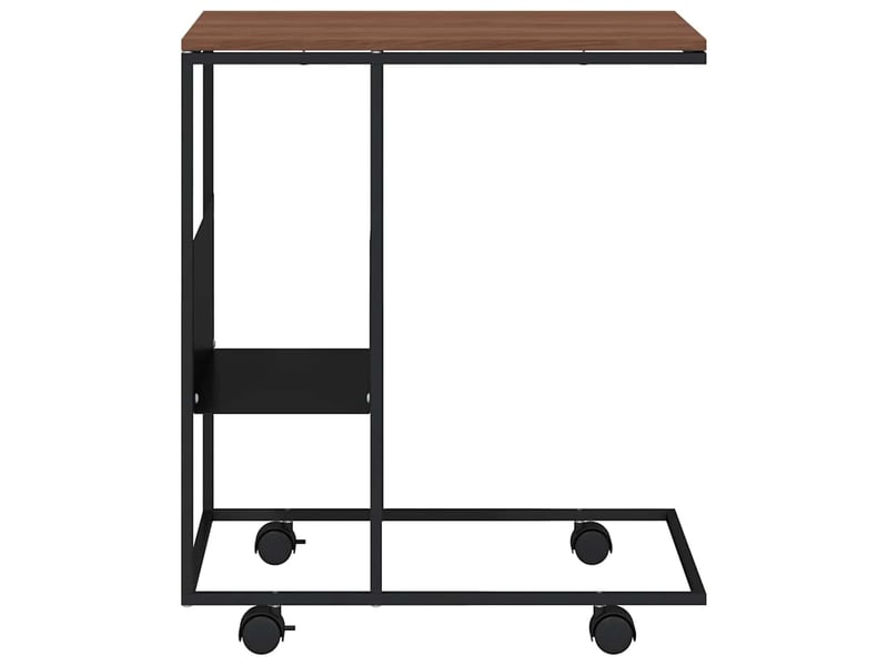  Table d'appoint | bout de canapé table basse avec roues marron 55x36x63,5 cm bois d'ingénierie shl8410  - Conforama D