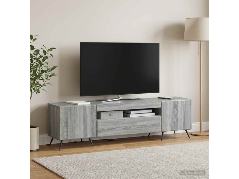  Meuble tv - banc tv - meuble de rangement led sonoma gris bois d'ingénierie  - Conforama B