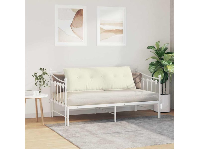 Coussin de dos, coussin de dossier crème 140 x 50 cm tissu en velours côtelé cf54618 - Conforama D