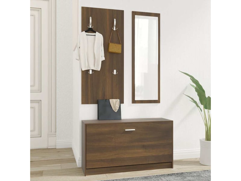  Ensemble d'armoires à chaussures 3-en-1 chêne marron  - Conforama C
