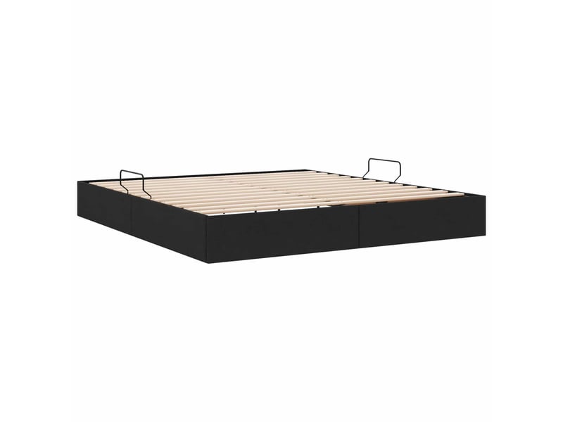 Lit double- lit adulte - cadre de lit ottoman avec stockage noir 160 x 200 cm tissu - Conforama D