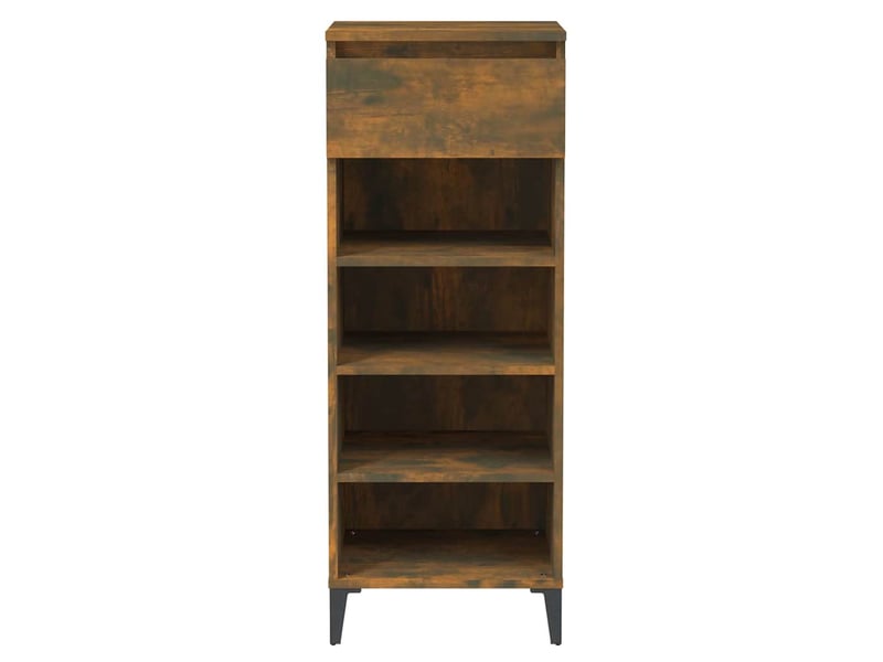  Meuble à chaussures, étagère à chaussures chêne fumé 40x36x105 cm bois d'ingénierie  - Conforama E