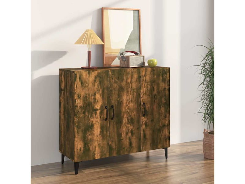  Buffet - bahut - meuble de rangement chêne fumé 90x34x80 cm bois d'ingénierie  - Conforama B