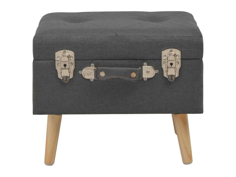  Lot de 3 tabourets de rangement gris foncé tissu  - Conforama C