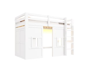 Lit mezzanine 90x200 cm coloris blanc