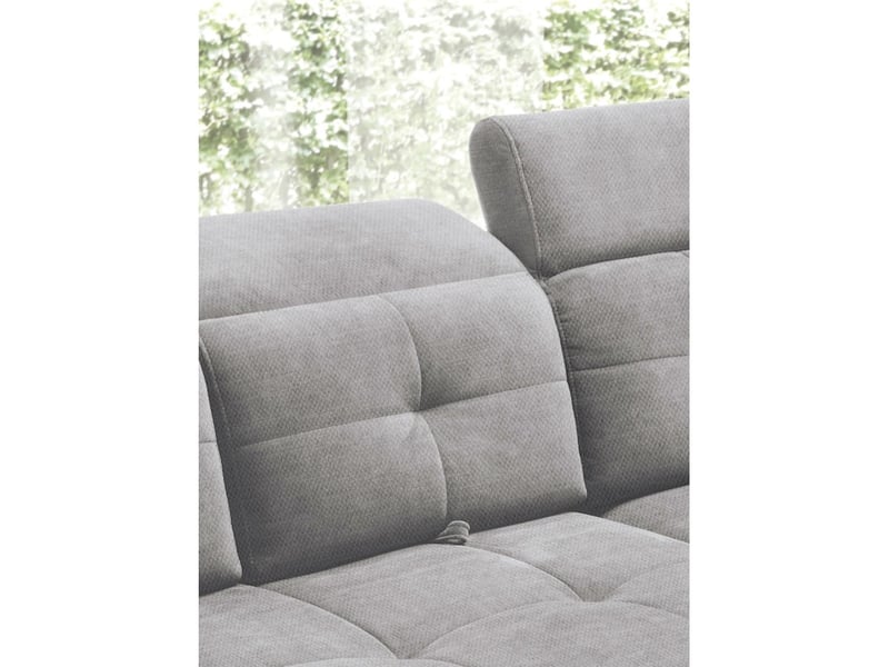 Canapé d'angle gris 5 places angle droit rangement literie inferno - Conforama C