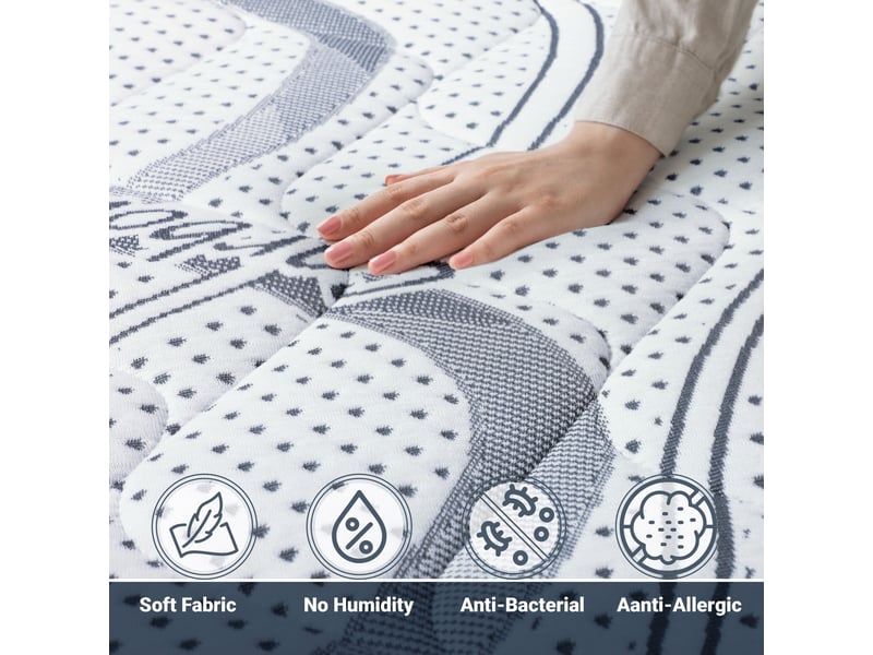 The white stone matelas en mousse à mémoire de forme 70x140 cm hauteur 22 cm | tissu hypoallergénique et respirant | propriétés orthopédiques auto-adaptatives | fermeté moyenne à élevée | fabriqué en italie - Conforama E