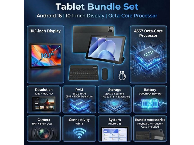  Tablette android 16 10,1 octa core 36 go ram 256 go wifi 6000 mah 413542_AACKW48086_6_DROPFR - Conforama E