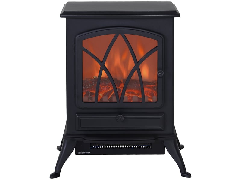  Cheminée électrique sur pied noire 10002000 w avec effet flamme led  - Conforama B