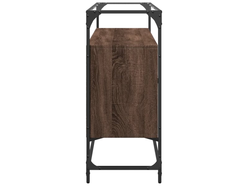  Buffet - bahut - meuble de rangement avec dessus en verre chêne marron bois d'ingénierie  - Conforama E
