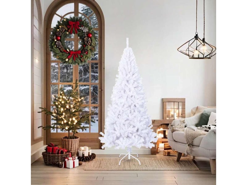  Sapin de noël, arbre de noël artificiel avec branches épaisses blanc 180cm pvc  - Conforama A
