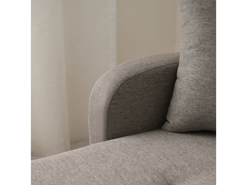  Canapé d'angle réversible 3 places 166 cm en coton-lin gris foncé antique, méridienne modulable Fay Lum - Conforama E