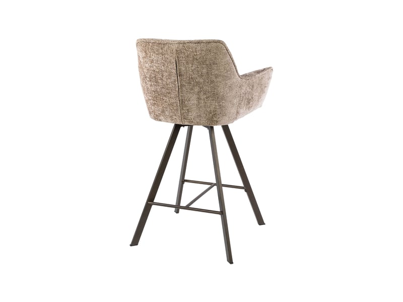  Lot 2 chaises bar pivotantes tissu texturé champagne + bronze - jordi  - Conforama E