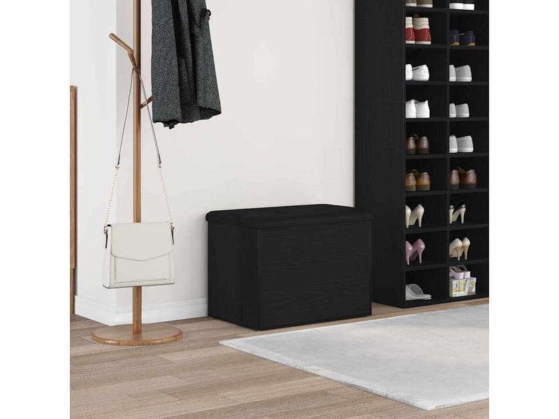  Banc chambre, banc de rangement chêne noir 62x42x45 cm bois d'ingénierie  - Conforama B