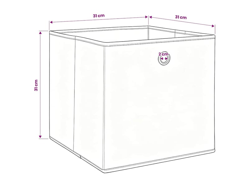  Boîtes de rangement 4 pcs bleu azuré 32x32x32 cm tissu  - Conforama E