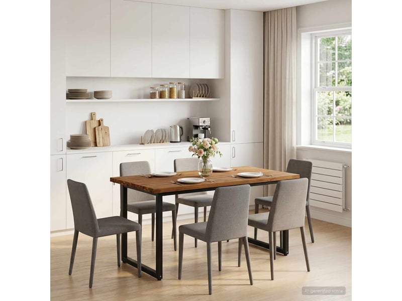  Table à manger, table de salle à manger carrée 160x70x75 cm bois d'acacia massif shl94808  - Conforama C