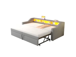 Lit extensible 180x200 cm coloris gris