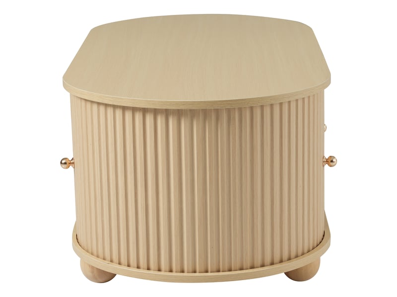  Table basse ovale avec rangement – mdf finition bois – 100 x 50 x 40 cm  - Conforama E