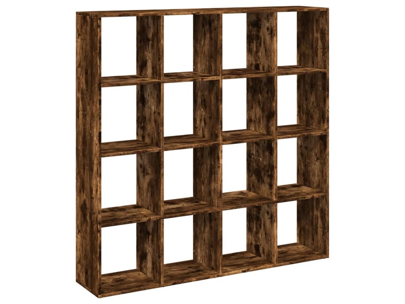  Bibliothèque, étagère de rangement chêne fumé 137,5x29x137,5 cm bois d'ingénierie  - Conforama E