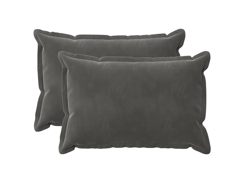  Lot de 2 coussins avec oreiller, coussins décoratifs houten gris foncé fløjl cf51065  - Conforama A