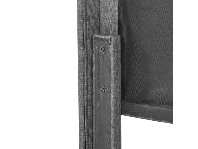  Lit 140x200 cm rembourré avec tête de lit, revêtement lin gris, sommier à lattes inclus, structure renforcée  - Conforama D