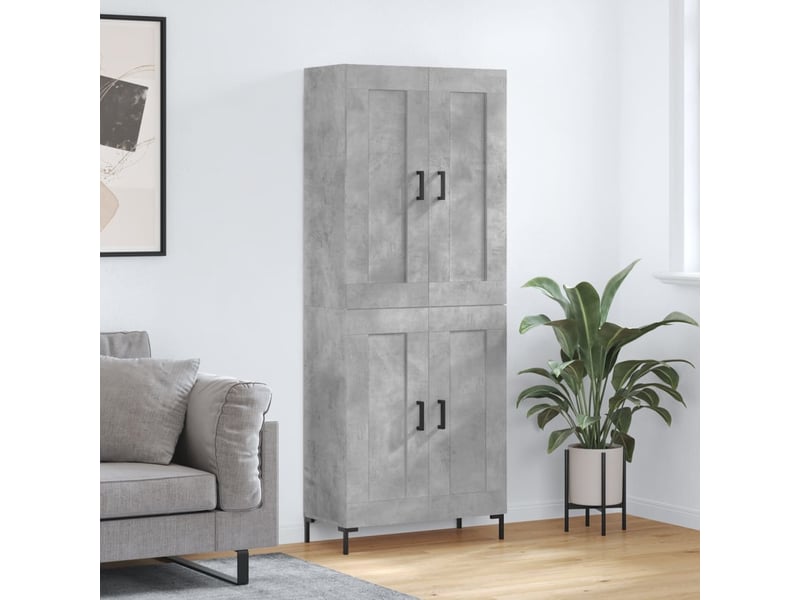  Buffet haut - bahut - meuble de rangement gris béton 69,5x34x180 cm bois d'ingénierie  - Conforama B
