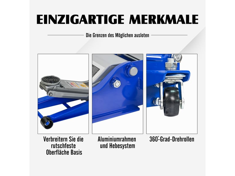  Cric hydraulique tout-terrain - capacité de 3 tonnes - structure en aluminium et acier q235 67x33x50.8cm - Conforama D