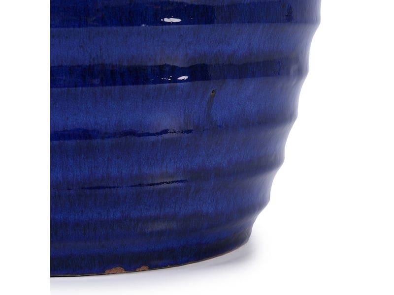  Grand pot de plantes en céramique artisanale (ø 42 cm × 54 cm) bleu roi  - Conforama D