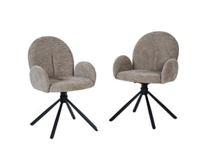 Lot de 2 chaises de salle à manger 53,5x52x86,5 cm pivotantes taupe et noir