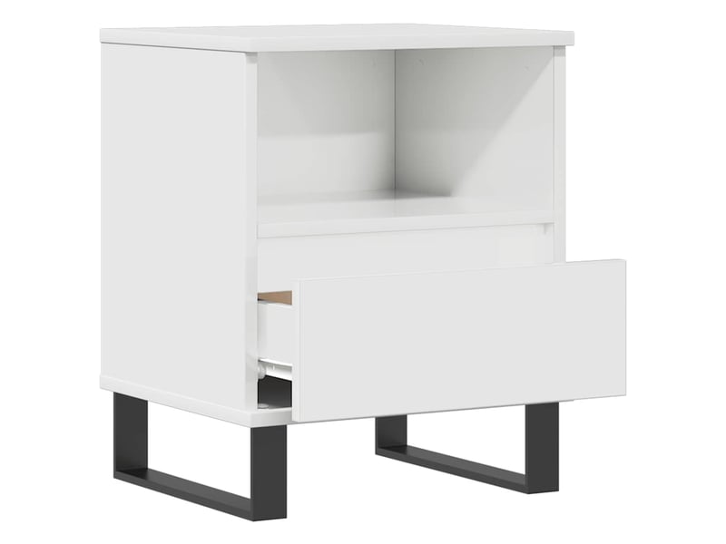  Table de chevet - cabinet de chevet - table de nuit blanc brillant 40x35x50 cm bois d’ingénierie  - Conforama C