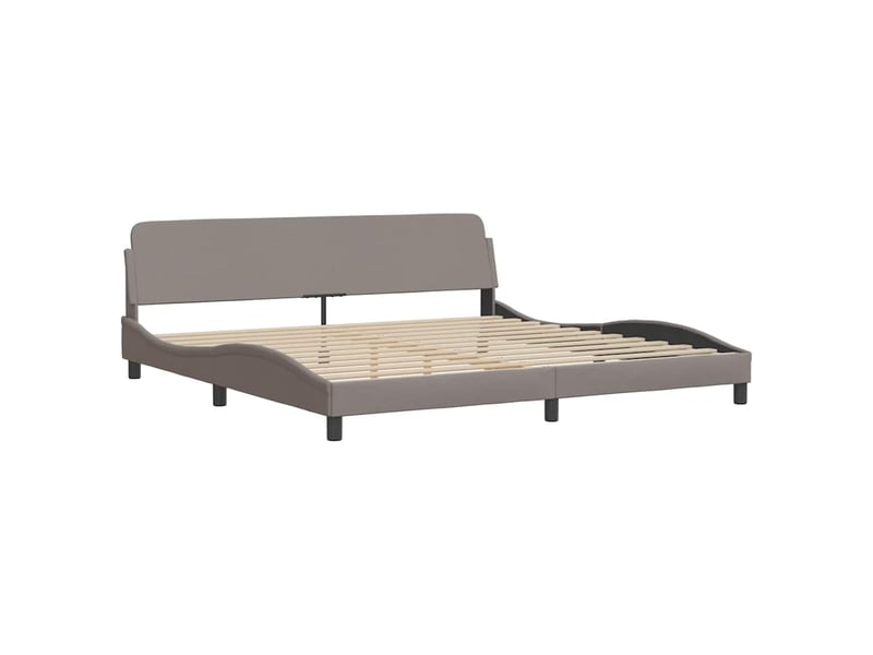  Lit double- lit adulte -  cadre de lit sans matelas taupe 200x200 cm tissu  - Conforama D
