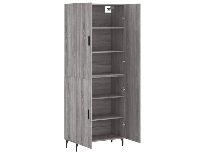  Buffet haut - bahut - meuble de rangement sonoma gris 69,5x34x180 cm bois d'ingénierie  - Conforama D