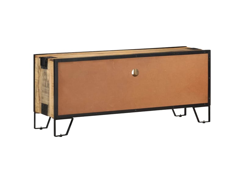  Meuble tv - banc tv - meuble de rangement 110x31x46 cm bois de manguier brut  - Conforama C