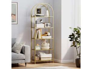Bibliotheque coloris doré 5 étagère(s) PANGIVO - 60 cm x 175 cm