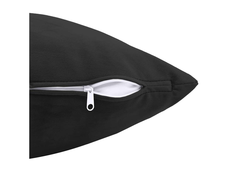  Lot de 2 coussins avec oreiller, coussins décoratifs heerlen noir velours cf50545  - Conforama E