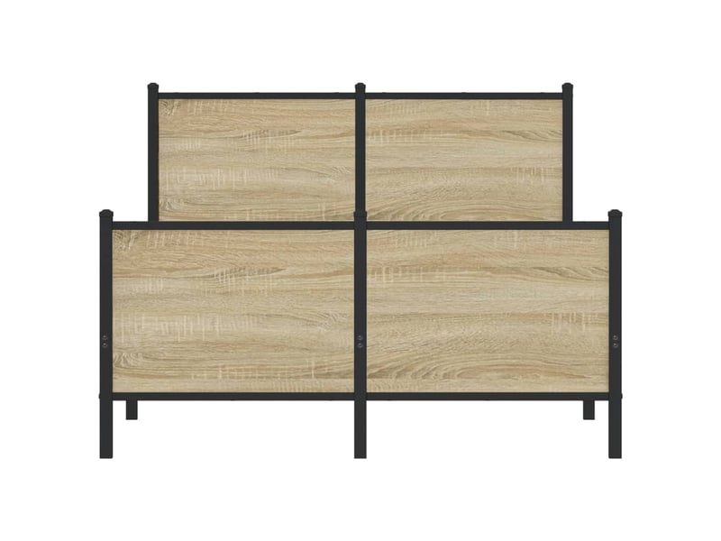  Lit double- lit adulte -  cadre de lit en métal sans matelas chêne sonoma 120x190 cm  - Conforama D