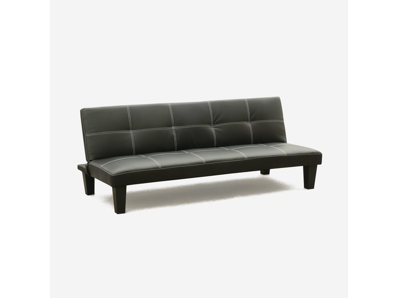 Canapé 3 places clic-clac convertible en similicuir topazio - noir Modus Sofà - Conforama C