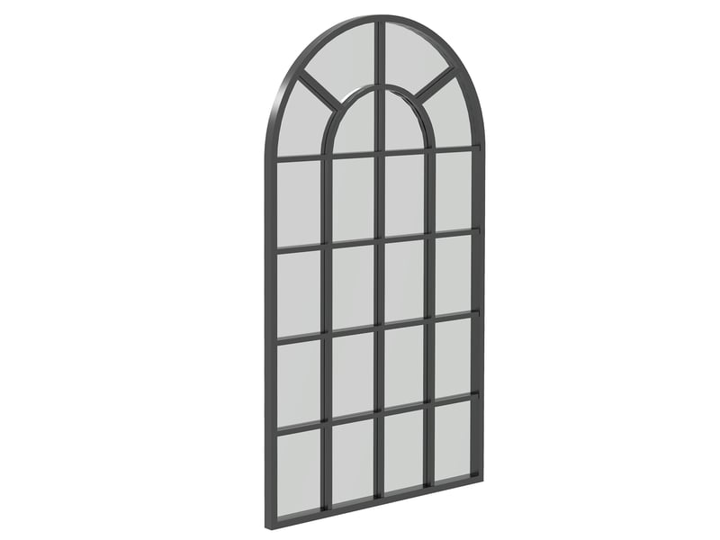  Miroir verrière arche style industriel fenêtre arcade métal noir 110 x 65 cm  - Conforama B