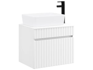 Ensemble de mobilier de salle de bain blanc bois d'ingénierie cf64577